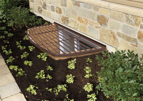 Egress Rockwell Window Well with Landscaping
