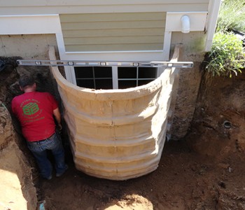 Egress Installation Egress Window Well Installation